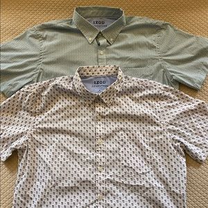 SOLD Bundle of 2 Men's XL IZOD Button Down Short Sleeve Shirts